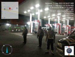 ANTISIPASI PENYALAHGUNAAN BBM SUBSIDI, POLSEK BINJAI TIMUR GIAT KRYD SASAR SPBU