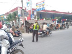 Pastikan Kelancaran Lalu Lintas Pos Padat Sore Polsek Binjai Selatan
