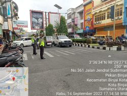 Ciptakan Kamseltibcar Aman Kondusif Padat Sore Sat Lantas Polres Binjai