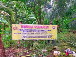 EDUKASI CEGAH KARHUTLA DI DESA BINAAN NYA, BHABINKAMTIBMAS KELURAHAN BANDAR SENEMBAH POLSEK BINJAI BARAT
