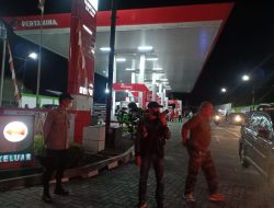 Patroli Malam Rutin Sasar SPBU Antisipasi Kemacetan,Penimbunan BBM Dan Edukasi Protokol Kesehatan