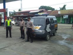 PATROLI R-4 DI SPBU POLSEK BINJAI SELATAN CEK ANTRIAN PASCA KENAIKAN BBM
