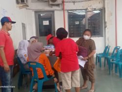 Unit Intelkam Polsek Binjai Utara Monitoring Pembagian BLT BBM Dan Program Sembako Di Kec. Binjai Timur