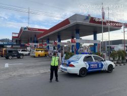 UNIT PATROLI SAT LANTAS MONITORING SEKITARAN SPBU ANTISIPASI ANTRIAN