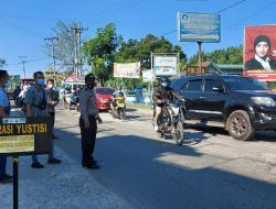 Gelar Operasi Yustisi Sore Polsek Selesai Ingatkan Pengguna Jalan Patuh Prokes