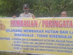 GENCARKAN IMBAUAN CEGAH KARHUTLA DI WILAYAHNYA, INI YANG DILAKUKAN BHABINKAMTIBMAS POLSEK BINJAI BARAT