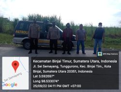 ANTISIPASI BALAP LIAR, KNALPOT BLONG DAN 3C POLSEK BINJAI TIMUR LAKUKAN PATROLI SEPUTARAN JALAN BARU MAKALONA
