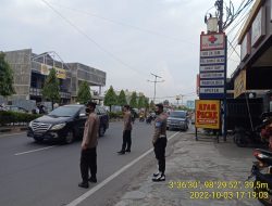 Pengamanan Arus Lalu Lintas Pos Padat Sore Polsek Binjai Timur Beri Kenyamanan Pengguna Jalan Raya