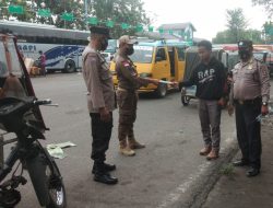 POLSEK BINJAI TIMUR GELAR OPERASI YUSTISI PAGI SASAR TERMINAL BUS