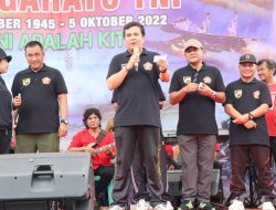 POLRES BINJAI IKUT MEMERIAHKAN HUT TNI KE-77 TAHUN 2022 DI LAPANGAN MERDEKA DENGAN TEMA TNI ADALAH KITA