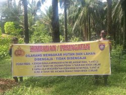 EDUKASI CEGAH KARHUTLA DI WILAYAHNYA, INI YANG DILAKUKAN BHABINKAMTIBMAS POLSEK BINJAI BARAT