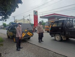 MONITORING KE SPBU DI WILAYAHNYA ANTISIPASI ANTRIAN DAN KELANGGKAAN BBM UNIT PATROLI POLSEK BINJAI BARAT
