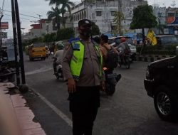 PASTIKAN KELANCARAN ARUS LALU LINTAS LAKSANAKAN GATUR  SORE POLSEK BINJAI KOTA