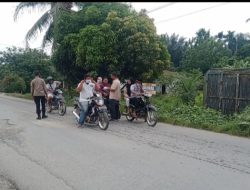OPERASI YUSTISI PAGI BAGIKAN MASKER GRATIS IMBAUAN PROTOKOL KESEHATAN POLSEK SELESAI POLRES BINJAI