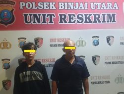 DUA TERSANGKA PENCURI PAGAR BESI DIAMANKAN POLSEK BINJAI UTARA POLRES BINJAI
