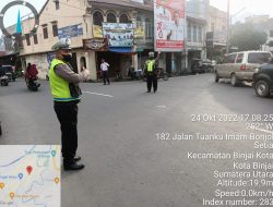 CIPTAKAN KAMSELTIBCAR ARUS LALU LINTAS YANG AMAN KONDUSIF GATUR SORE SAT LANTAS POLRES BINJAI