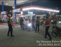 PATROLI MALAM HARI PAM OBVIT POLRES BINJAI SASAR OBJEK VITAL DI PERKOTAAN WILKUM POLRES BINJAI