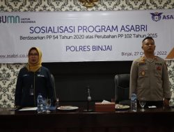 POLRES BINJAI MELAKSANAKAN SOSIALISASI DARI PT. ASABRI TENTANG HAK-HAK PESERTA DAN KELUARGA SESUAI PP RI NO. 54 TAHUN 2020