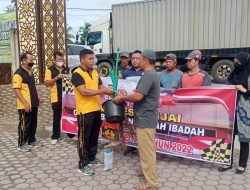 MENYAMBUT HUT HUMAS POLRI KE – 71,  POLSEK JAJARAN POLRES BINJAI LAKSANAKAN BHAKTI SOSIAL BERSIH – BERSIH RUMAH IBADAH