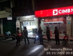 SASAR OBJEK VITAL DI KOTA BINJAI PAM OBVIT POLRES BINJAI MELALUI PATROLI R-2 MALAM HARI
