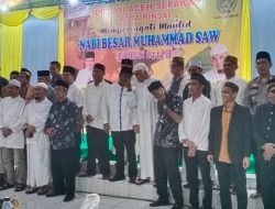 KAPOLSEK BINJAI TIMUR HADIRI KEGIATAN MAULID NABI BESAR MUHAMMAD SAW 1444 H ACEH SEPAKAT CABANG VII KOTA BINJAI