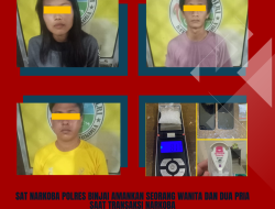 SAT NARKOBA POLRES BINJAI AMANKAN SEORANG WANITA DAN DUA PRIA SAAT TRANSAKSI NARKOBA
