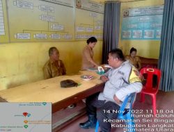 Personel Polsek Sei Bingai Bhabinkamtibmas sambas dan dds masyarakat serta menyampaikan pesan kamtibmas