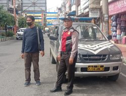 Polsek Binjai Kota melakukan patroli R4 serta memberikan himbauan mengenai virus corona kepada warga di wilkum Polsek Binjai Kota