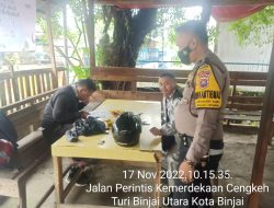 Bhabinkamtibmas Polsek Binjai Utara laksanakan sambang dan patroli dds kepada warga binaan serta menyampaikan pesan-pesan kamtibmas