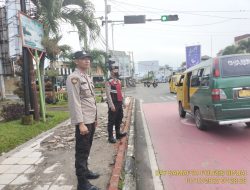 Giat Pos Padat Pagi yang dilaksanakan oleh Pam Obvit Sat Samapta polres binjai guna melancarkan pengguna jalan padapagi hari