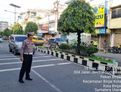 Satuan Lalu lintas Polres Binjai melaksanakan pengutran lalu lintas pada pagi hari serta melancarkan aktivitas masyarakat