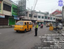 Satuan Lalin Polres Binjai lancarkan padat lalin pagi hari untuk mencegah kemacetan dalam aktivuitas masyarakat pada pagi hari