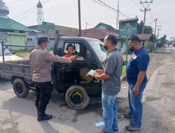 Oprasi Yustisi rutin yang dilaksanakan oleh Personel Polsek Binjai Barat serta membagikan masker gratis kepada masyarakat