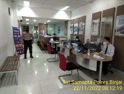 Personel Pam Obvit Polres Binjai laksanakan patroli objek vital secara rutin guna mengurangi tindak pidana ditengah masyarakat