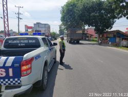 Polres Binjai bagian sat lalu lintas laksanakan giat K2YD patroli antisipasi kemacetan serta memberikan himbauan pemerintah