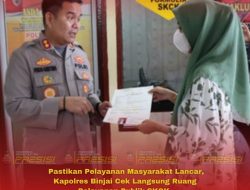 Pastikan Pelayanan Masyarakat Lancar, Kapolres Binjai Cek Langsung Ruang Pelayanan Publik