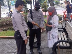 Polsek Binjai Kota  menangani Percepatan Penanganan antisipasi Penyebaran Covid 19 serta bagi masker gratis