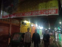 Patroli malam rutin oloeh Polsek Binjai barat guna antisipasi gangguan kamtibmas serta himbauan protokol kesehatan