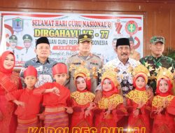 Kapolres Binjai Hadir Dalam Peringatan HUT ke 77 PGRI dan Hari Guru Nasional (HGN) Kota Binjai Tahun 2022