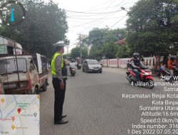 Kegiatan rutinitas pengaturan pagi hari Olesh Sat Lantas Polres Binjai guna melancarkan aktivitas masyarakat