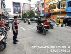 Giat Pos Padat Pagi personel Pam Obvit Sat Samapta Polres Binjai guna melancarkan aktivitas masyarakat