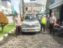Polsek Binjai Kota melaksanakanpatroli R4 serta memberikan himbauan mengenai prokes kepada masyarakat