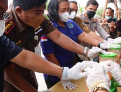KAPOLRES BINJAI HADIRI PEMUSNAHAN BARANG BUKTI DIKEJAKSAAN NEGERI BINJAI