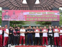 PERKUAT SOLIDITAS, POLRES BINJAI BERSAMA POLRES LANGKAT DAN BATALYON RAIDER 100/PS GELAR OLAHRAGA BERSAMA