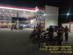 ANTISIPASI TINDAK KEJAHATAN MALAM HARI MELALUI PAM OBVIT SAT SAMAPTA POLRES BINJAI PATROLI R2 SASAR OBJEK VITAL DI WILKUM POLRES BINJAI