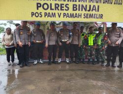 TIM DIVPROPAM MABES POLRI KUNJUNGI POS PAM NATARU OPS LILIN TOBA 2022 WILKUM POLRES BINJAI
