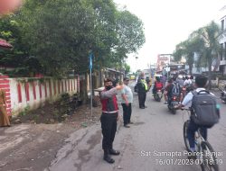 Giat pos padat pagi yang dilaksanakan oleh Sat Samapta Polres Binjai memantau arus lalin cegah terjadinya gangguan Kamtibcarlantas