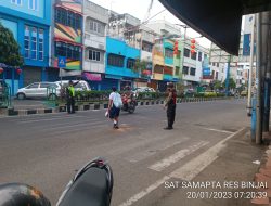 Unit Pam Obvit Polres Binjai laksanakan patroli sambang objek vital guna mencegah terjadinya tindak pidana di wilayah hukum Polres Binjai
