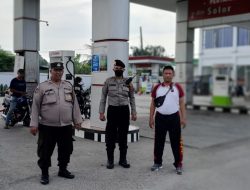 Unit Pam Obvit Polres Binjai laksanakan patroli sambang objek vital beri himbauan serta cegah terjadinya tindak pidana di wilayah hukum Polres Binjai