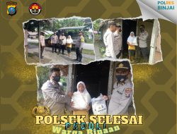 AKSI SOSIAL POLSEK SELESAI PEDULI MASYARAKAT KURANG MAMPU